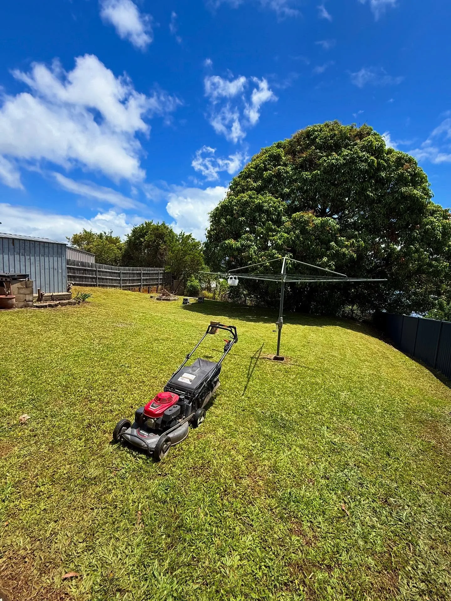 Mowing in progress